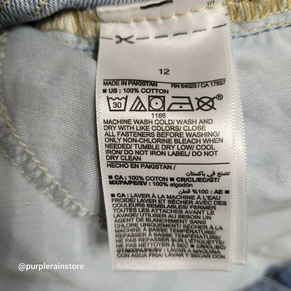 Old Navy Jeans Size 12 Baggy Wide Leg Cargo Mid Rise Medium Wash Denim Hipster - Picture 4 of 10